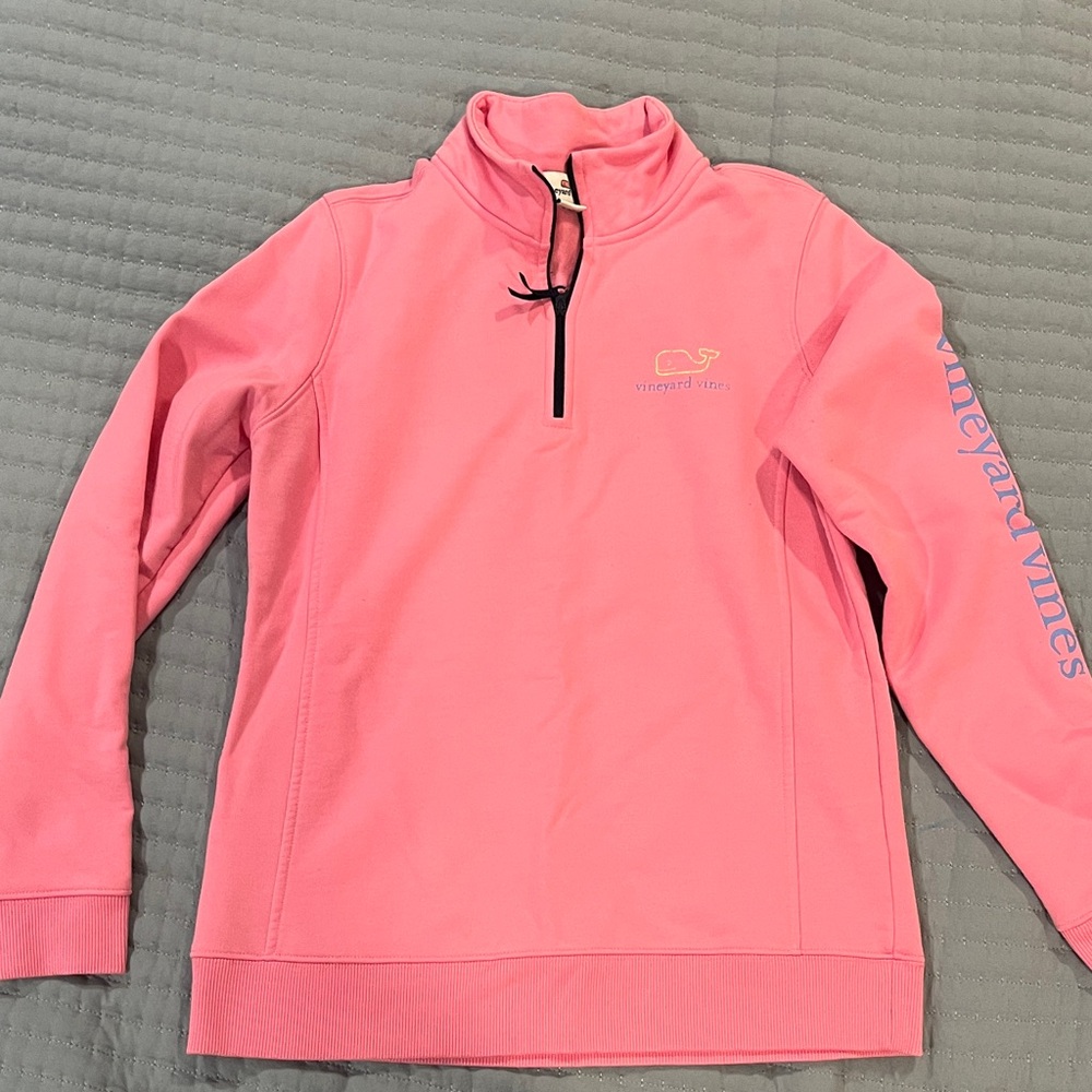 Vineyard Vines Bright Pink Half-Zip Sweatshirt